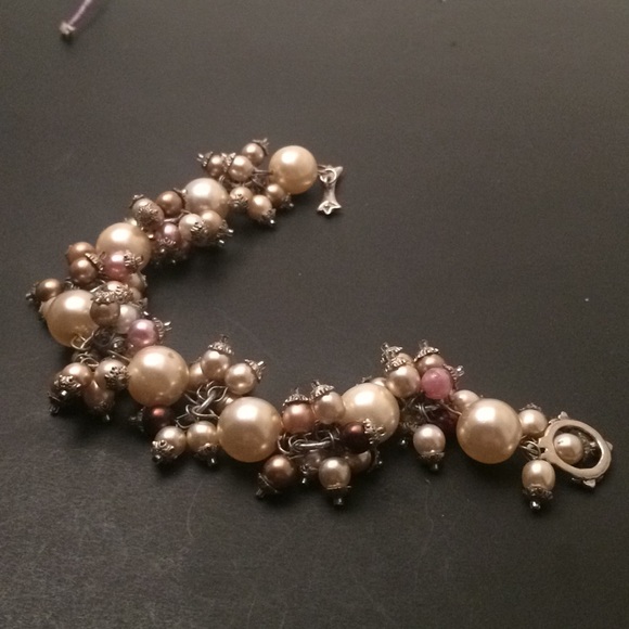 Vintage silver,bracelet with pearl - Picture 2 of 4
